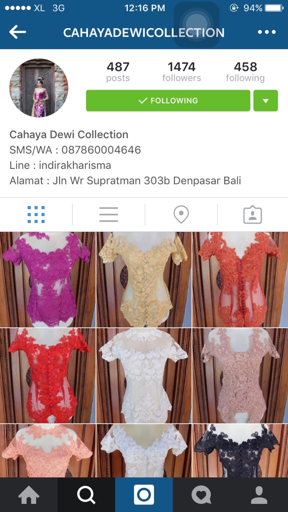 Hallo cewek" yg lagi cari kebaya modifikasi murah bisa cek di instagram @cahayadewicollection ya. Happy sunday 🎀💕