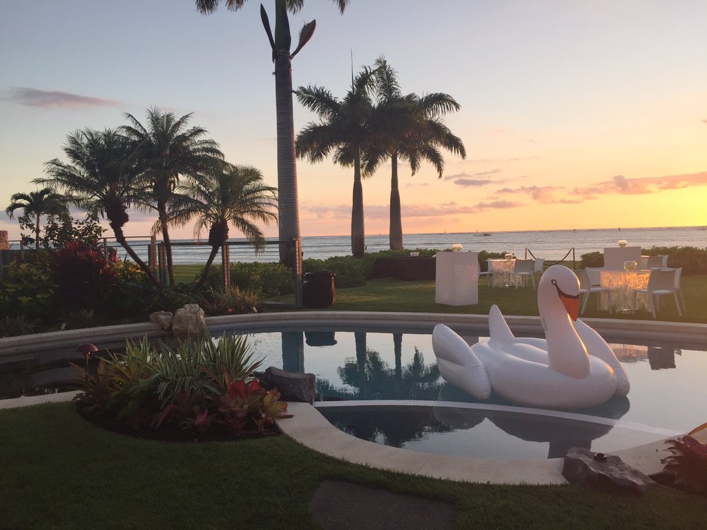 EventsWithAloha's tweet photo. Swan song at tonight's Portlock party. #teamperfectparty #eventswithaloha https://t.co/eKjvP9Cbqs