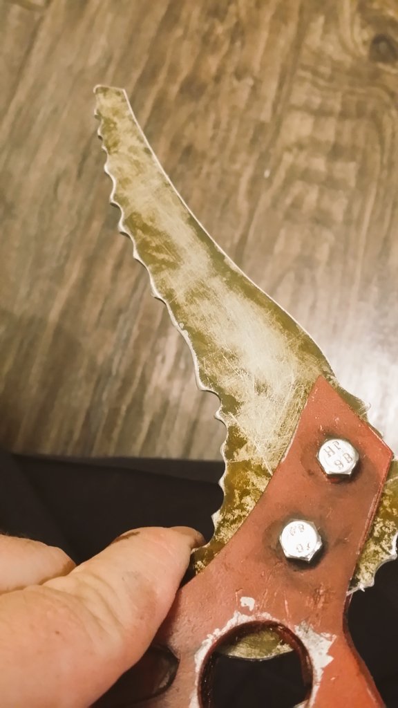 My little sis is doing #LaraCroft #tombraider 4a local con. Made this ice axe 4her out of foam and ABS today.