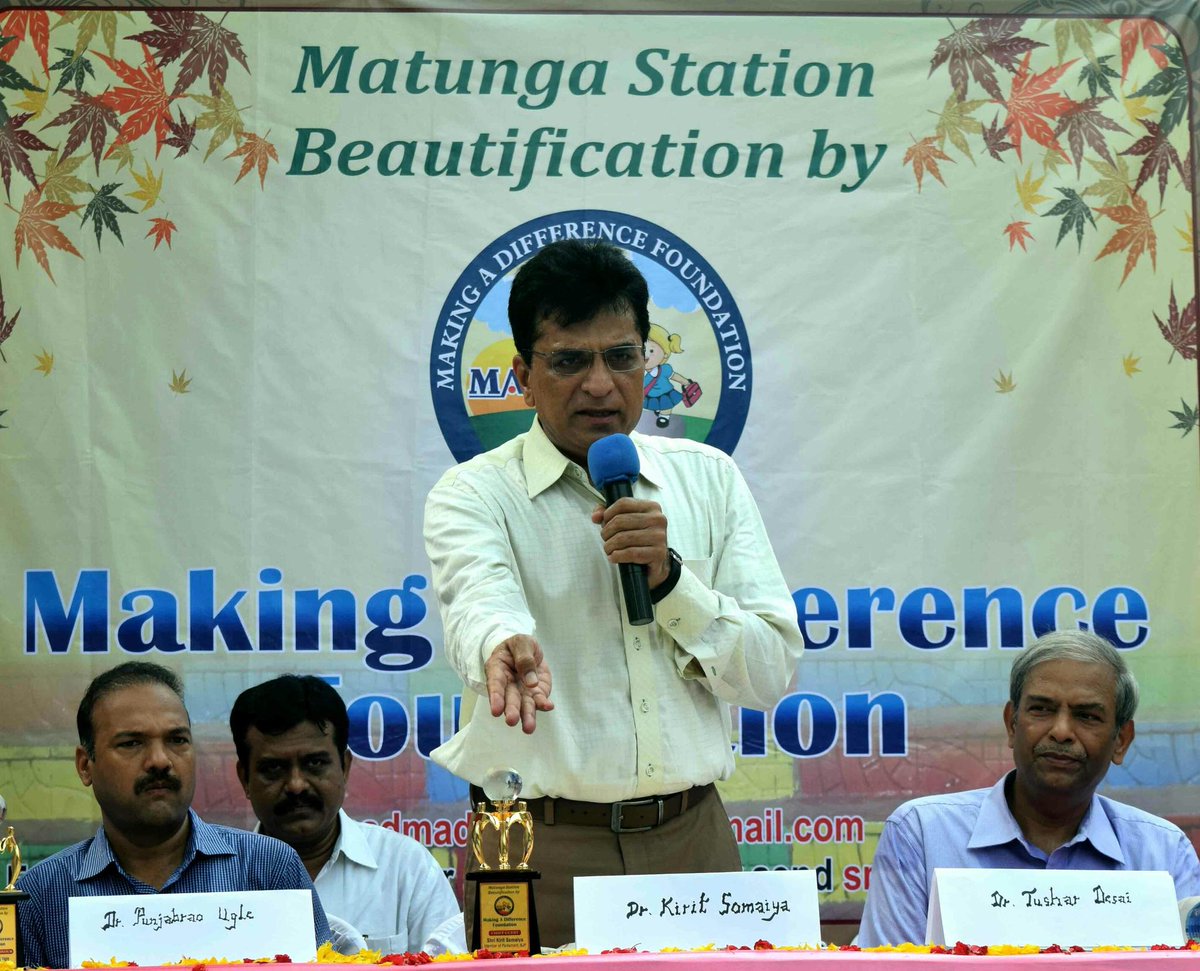 KiritSomaiya's tweet photo. participated in MatungaStn beautification project of Making A Difference 
Good Initiative under #SwatchchhBharat https://t.co/Kld8ykcIWp