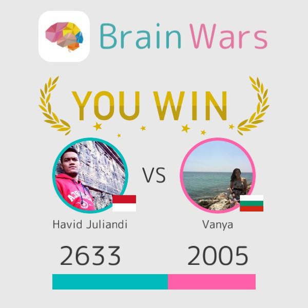 haviddd's tweet photo. I challenged Vanya and won:) Challenge players from around the world! #BrainWars
https://t.co/t5Ae3RZ5pn https://t.co/LtSYYnfJYf
