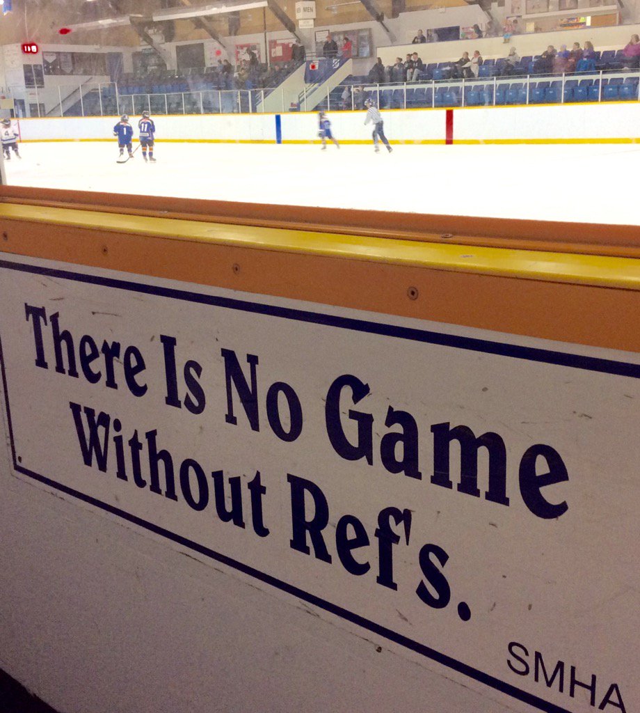 Smithers Minor Hockey sending their message to all parents and fans with signage posted in the 'Hanger'.