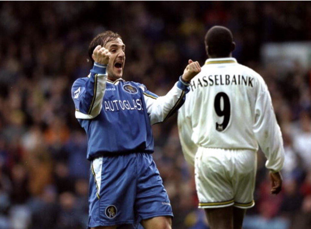 NTilt's tweet photo. OTD 25/10/1998 Leeds United 0-0 CFC ! 
Oops ! Jimmy missed a pen and our Albert Ferrer seems quite happy about it ! https://t.co/KU051DmPLQ