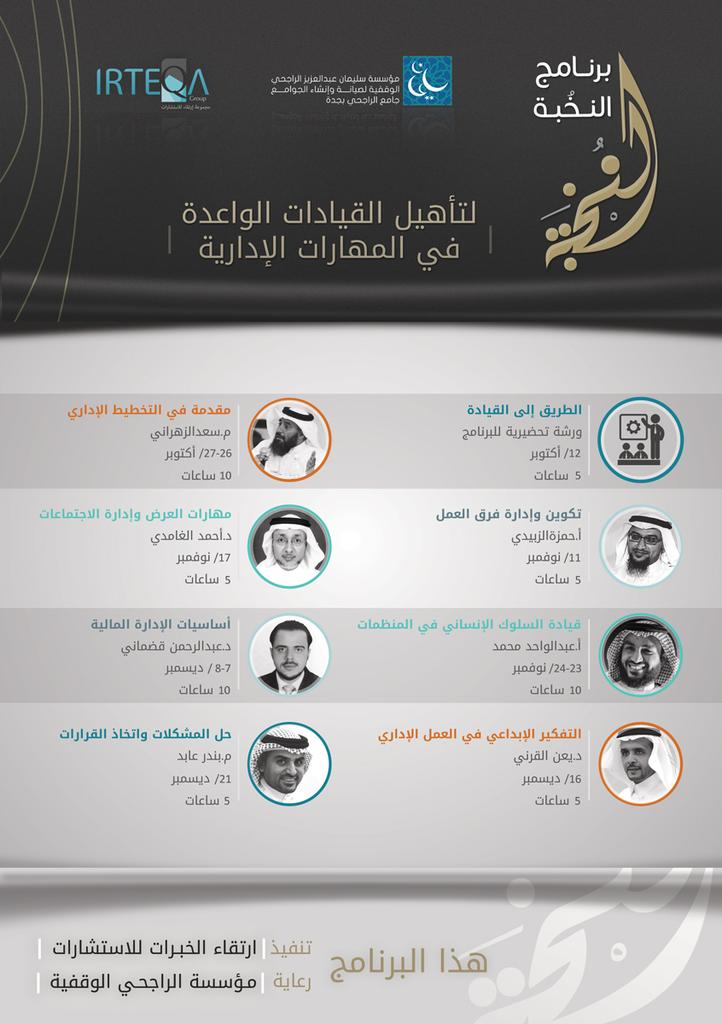 باكورة برامج #ارتقاء_الخبرات لعام 1437 ، برنامج تعاقدي مع مؤسسة الراجحي بجدة

#وسيط_للتدريب
#TDArab