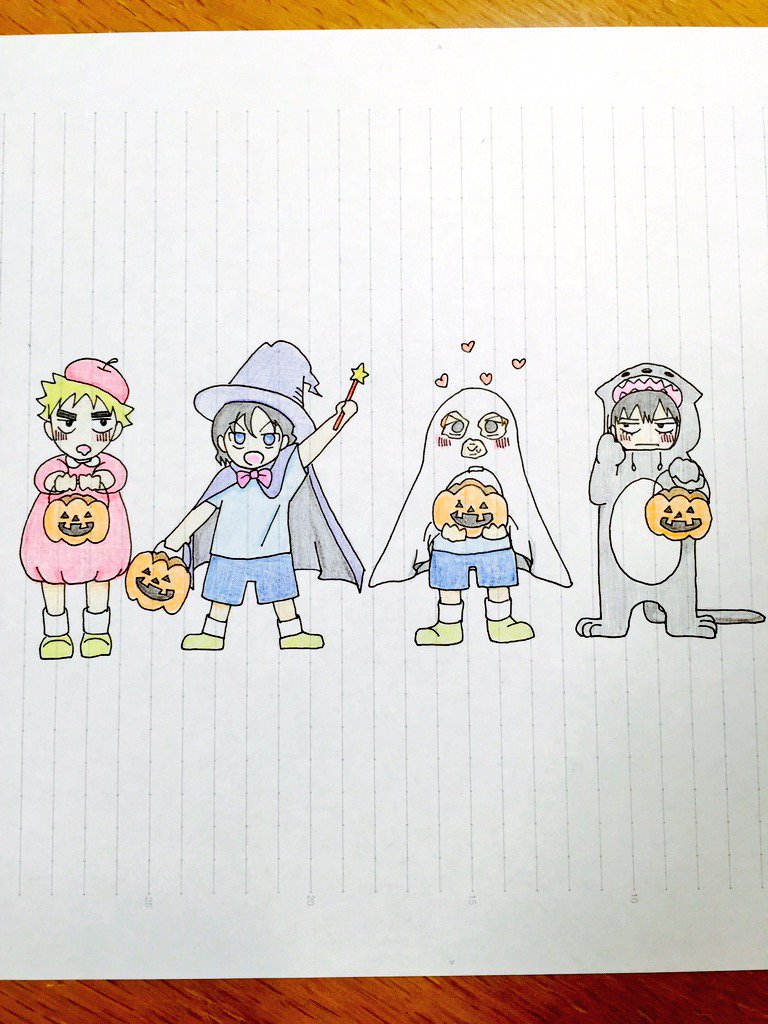 「ハロウィンですので仮装したちっちゃい箱学を描きました。 」|ｼｮｯﾁのイラスト