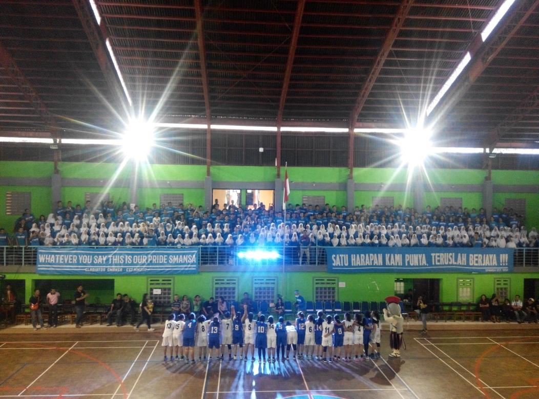 End of game SMANSA 34:51 PENGADON! terimakasih pahlawan Smansa dan kalian Gladiator Smansa!!!! Gor hebat BIRU!