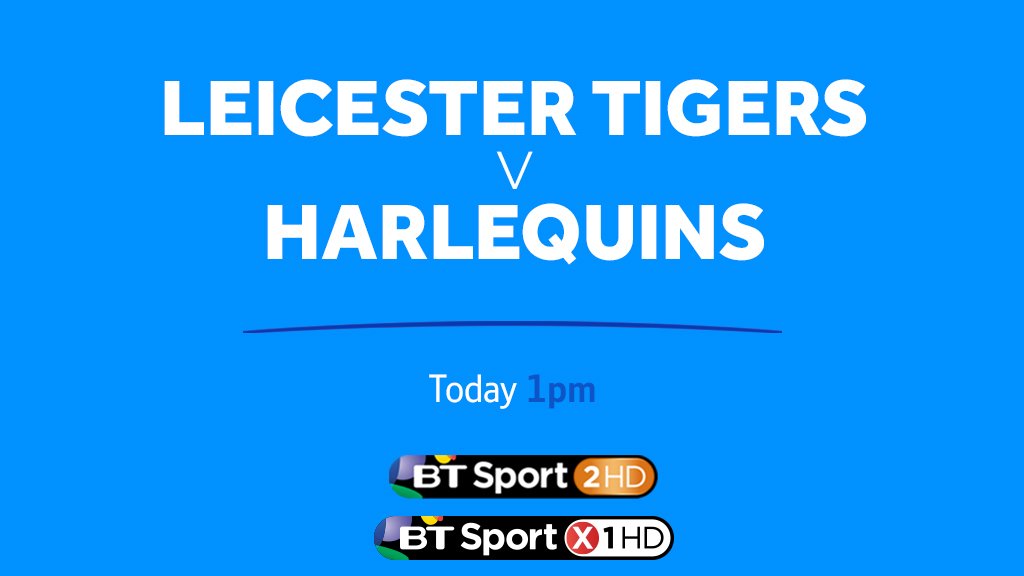 rugbyontnt's tweet photo. Live #AvivaPrem is back today on @btsport 2 and @btsport Extra 1 as @LeicesterTigers take on @QuinsRugbyUnion. https://t.co/SgeV8PLzvY