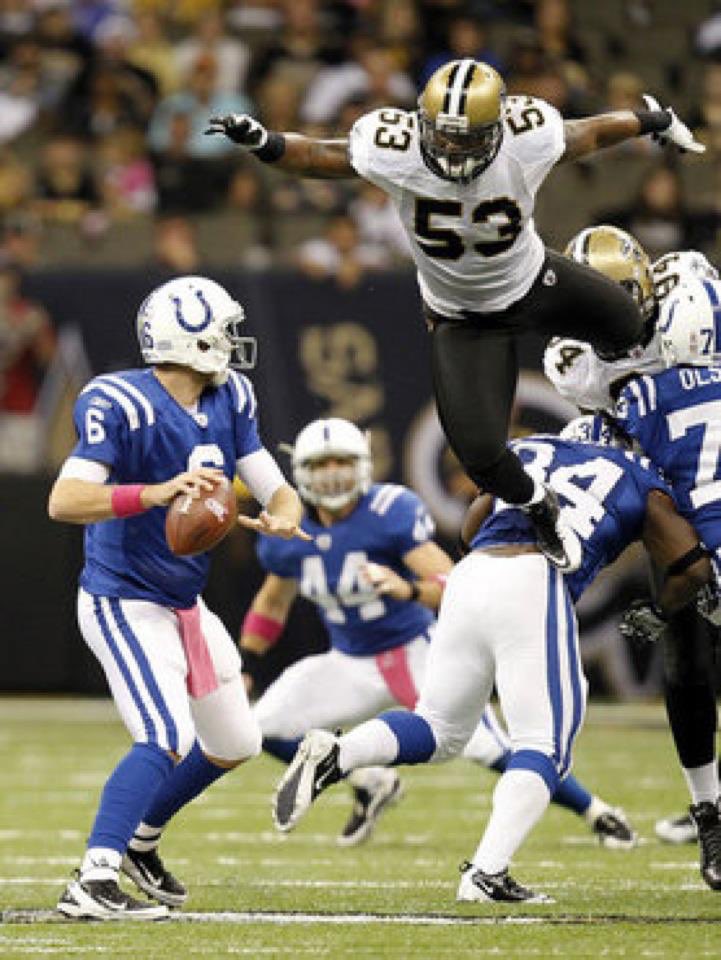 RobRyansHair1's tweet photo. Last week we got a replay of Gleason's blocked punt. How 'bout a replay of this today? #whodat #NOvIND #beatdacolts https://t.co/d0Db5BbZCK