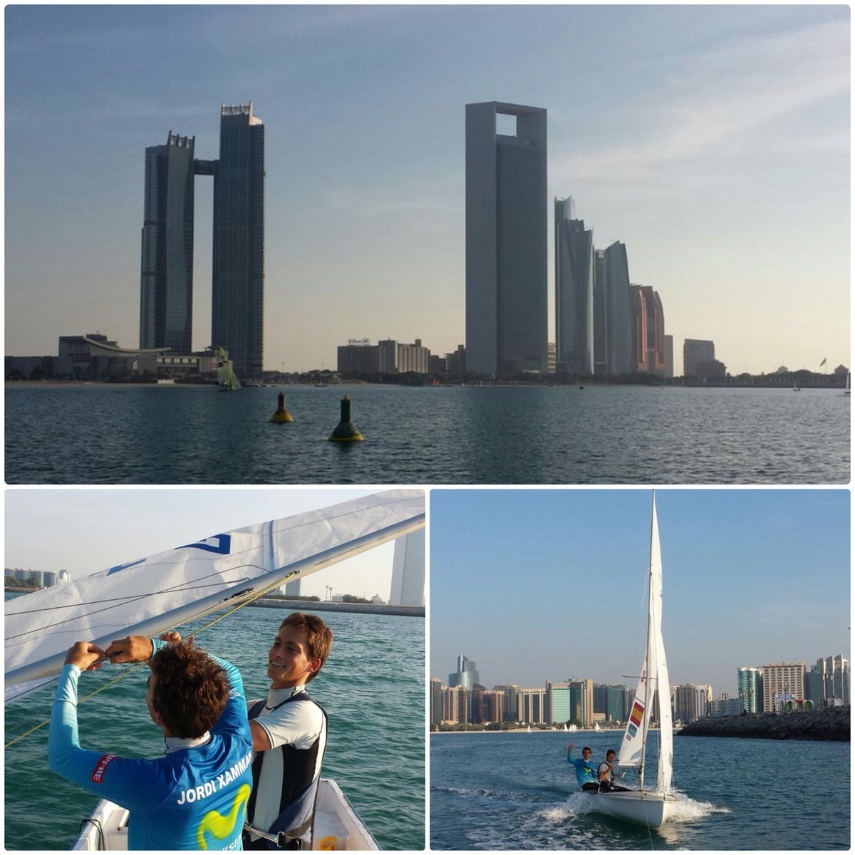 JordixJoan's tweet photo. Primera toma de contacto en Abu Dhabi!! Ready for the next @470Sailing !! #ESP44 https://t.co/0f7LFu7H7F