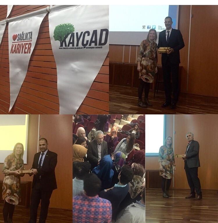 Sağlıkta Kariyer Zirvesi'nde KAYÇAD adına teşekkür plaketlerini <a href="/gayegohome/">Gaye Yardımcı</a> takdim etti. #kariyerzirveleri