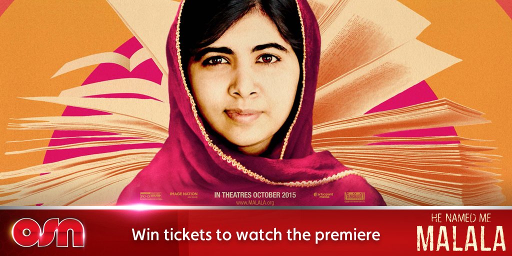 OSNplus's tweet photo. #Retweet for your chance to WIN 2 tickets for the special screening of #HeNamedMeMalala. https://t.co/pP17mqBjnb