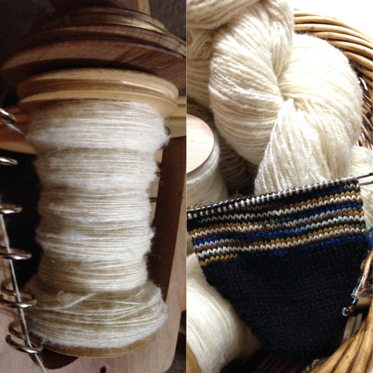 RCozyKnits's tweet photo. Yesterday's plying work set perfectly to... #handspinning #calred #wool #knitting #socks  https://t.co/n8xAeV4Con https://t.co/tC66zZxdks
