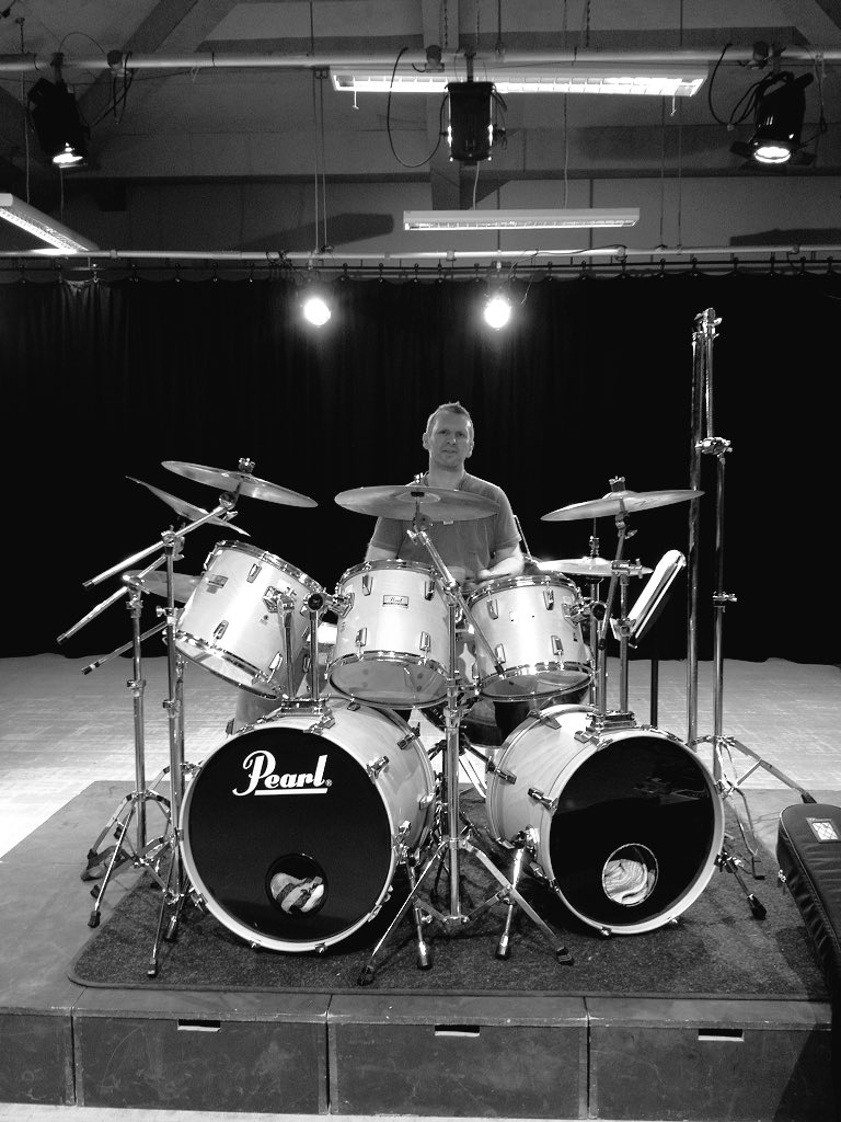 ProsceniumBand's tweet photo. Proscenium drummer Graham Bradley is all set. #Prosceniumofficial https://t.co/cBbx9ob3b7