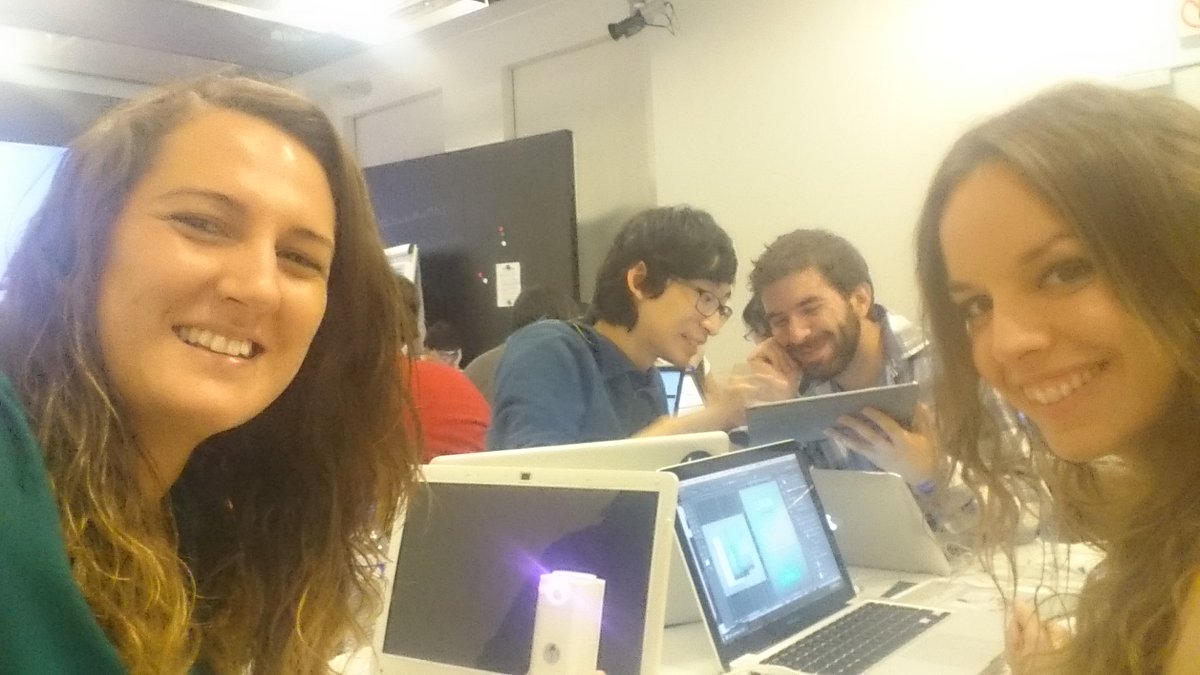 EquipoNegro_MAD's tweet photo. Preparando la demo y ultimando detalles #HackathonMAD @fundacionTef #MagicPoint https://t.co/AgJOMpdAa2