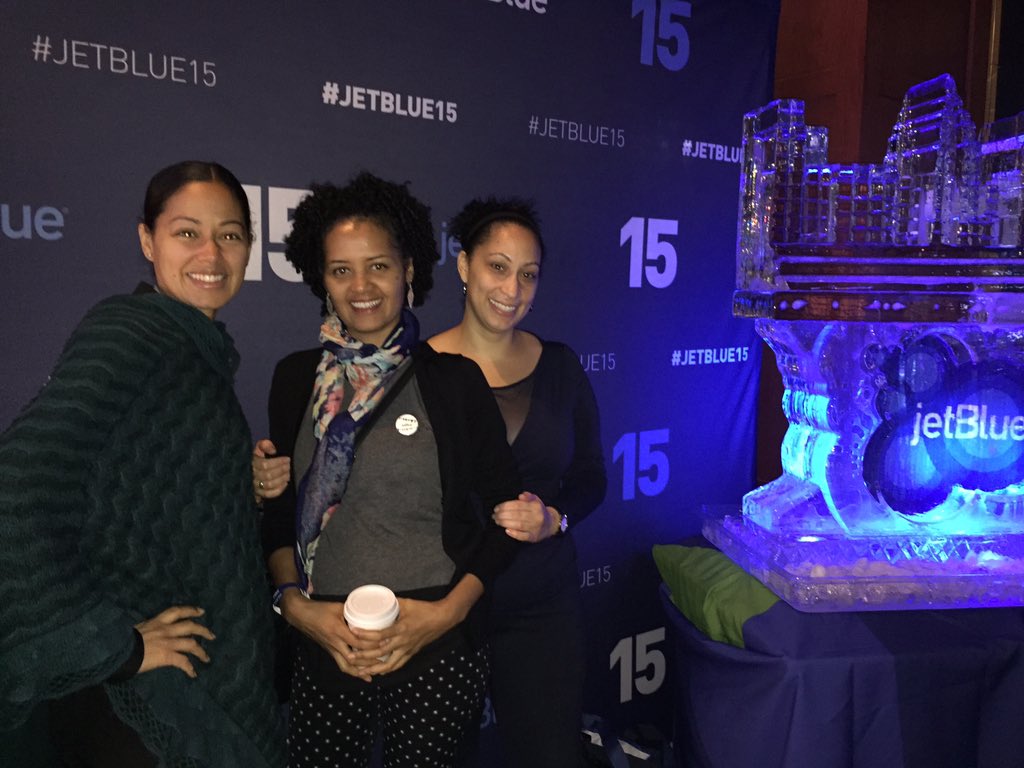 AnnieEMinguez's tweet photo. Celebrating #JetBlue 15th anniversary with #CrewMember Wilda Matos #JetBlue15 https://t.co/aPEGfneKHF