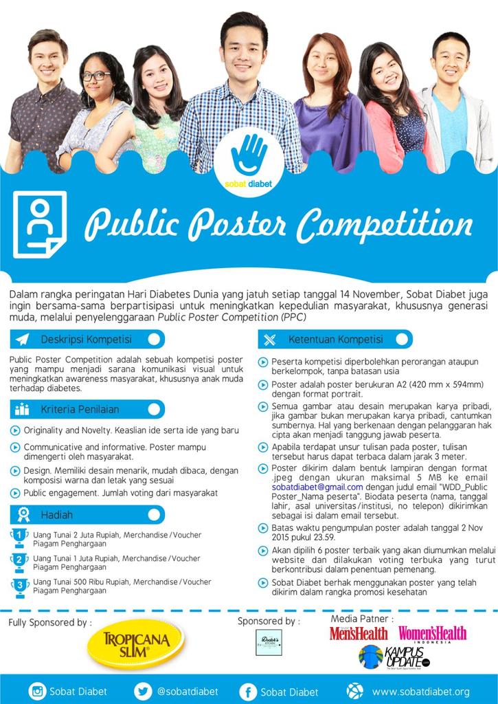 sobatdiabet's tweet photo. Yuk ikutan, tidak ada batas umur,deadline 2nov 2015 pemenang akan diundang ke kantor sobatdiabet 14nov2015 #PPC2015 https://t.co/WT6NWcNyU2