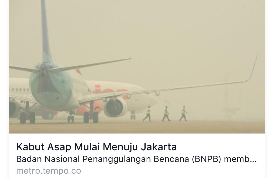 Selamat datang asap ke Jakarta. Semoga pemilik perusahaan yang bakar sampah choke on it. m.tempo.co/read/news/2015…