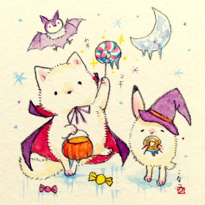 ホッキョクギツネとホッキョクウサギの北極ハロウィン 