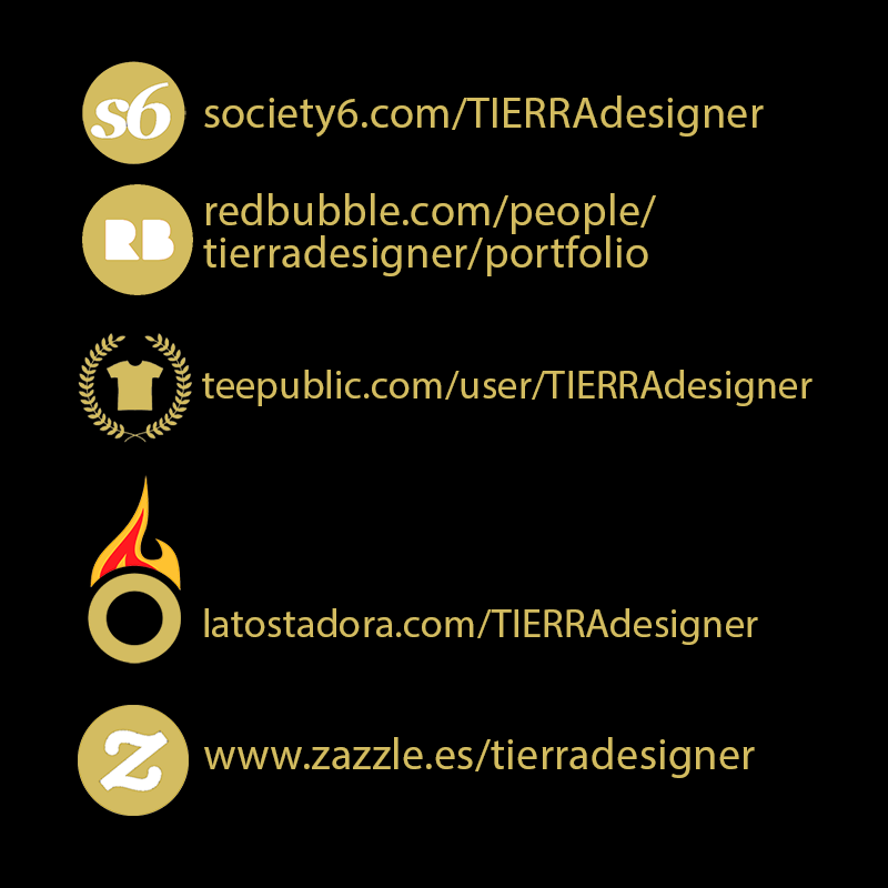 TIERRAdesigner's tweet photo. No te acuerdas de que paginas tengo como #PODartist ? Aqui la lista ;D @redbubble_es @laTostadora_com #Society6 etc https://t.co/qxuTZlsLzi