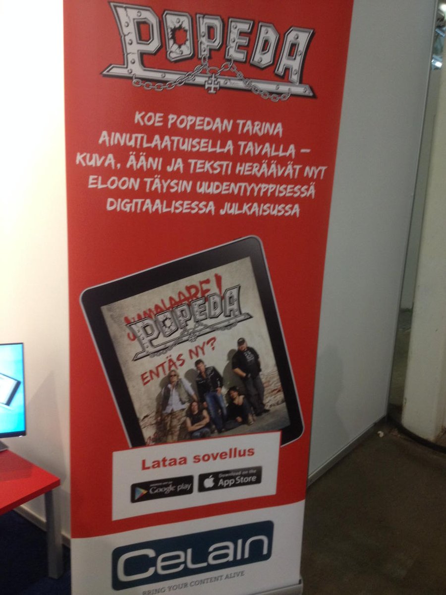 salmituu's tweet photo. Popeda herää eloon Kirjamessuilla #helsinginkirjamessut #popeda #celain #bringyourcontentalive https://t.co/bn911wQJm3