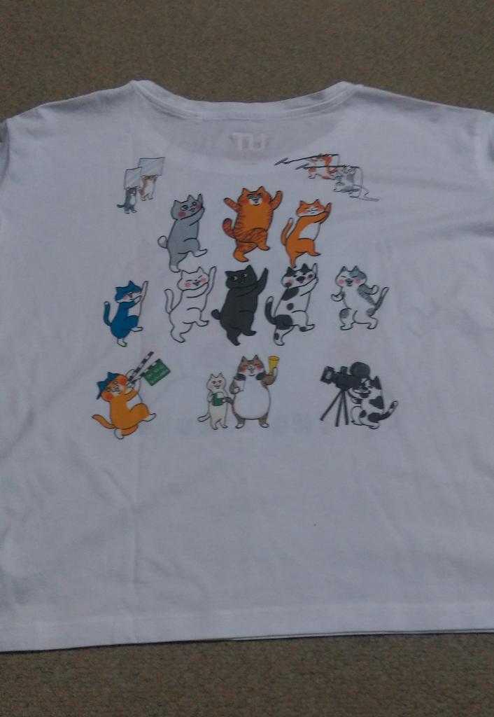 イベリコブタ 吉祥寺ねこ祭りで Uniqloで かねだしの さんのイラストを自分で配置してオリジナルtシャツ作りました コレは私の作ったモノの裏表 T Co Tavulnmnno