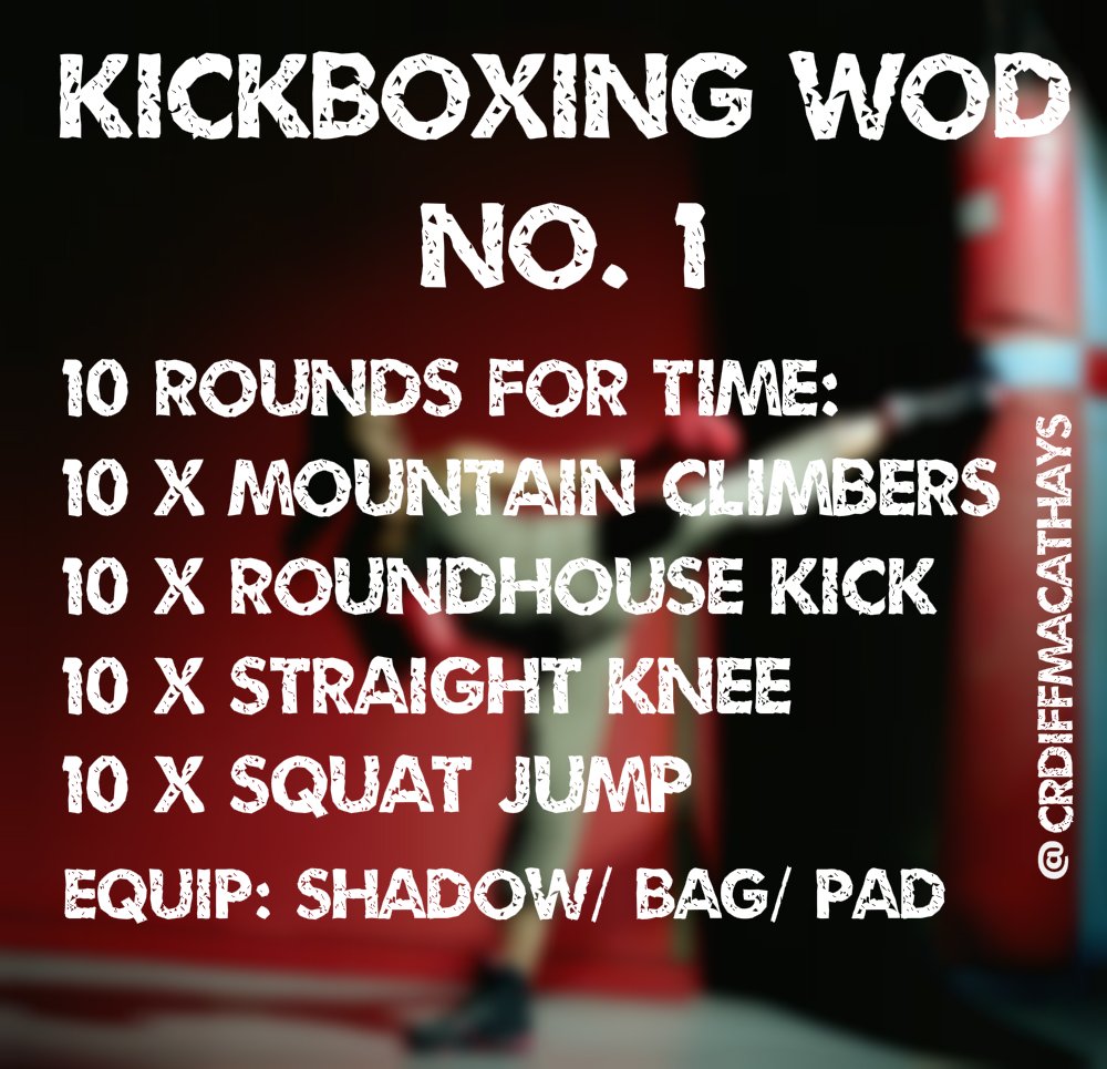 CrdiffMACathays's tweet photo. The first of our Sunday Kickboxing WODs. Complete for time &amp; let us know how you get on. GO! #WOD #kickboxing #KWOD https://t.co/rhH2ynOBOk