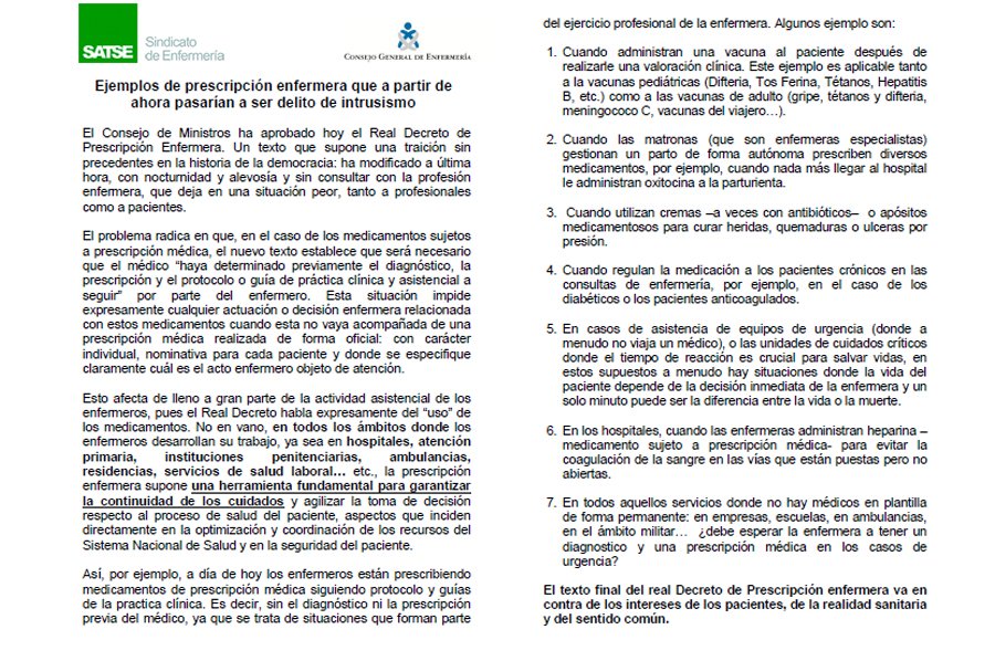 Sindicato_SATSE's tweet photo. Una mentira con graves consecuencias... https://t.co/4dzcEQZ8Kl #Enfermeria #PrescripcionEnfermera #ObjetivoAlonso https://t.co/ZMnbiuDPAi