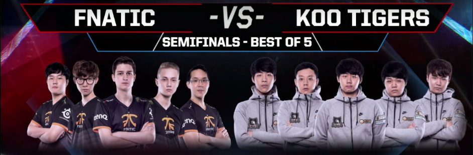 lolesports's tweet photo. Which team will face off against SKT in the Finals? Fnatic and KOO square off now! #Worlds

https://t.co/UNRhCEvKOm https://t.co/K7zltxO3yE