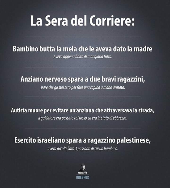 ProgDreyfus's tweet photo. Che informazione avremmo se tutti i titoli fossero fuorvianti come lo sono quelli sul conflitto arabo-israeliano? https://t.co/8Q5eU1XAfX