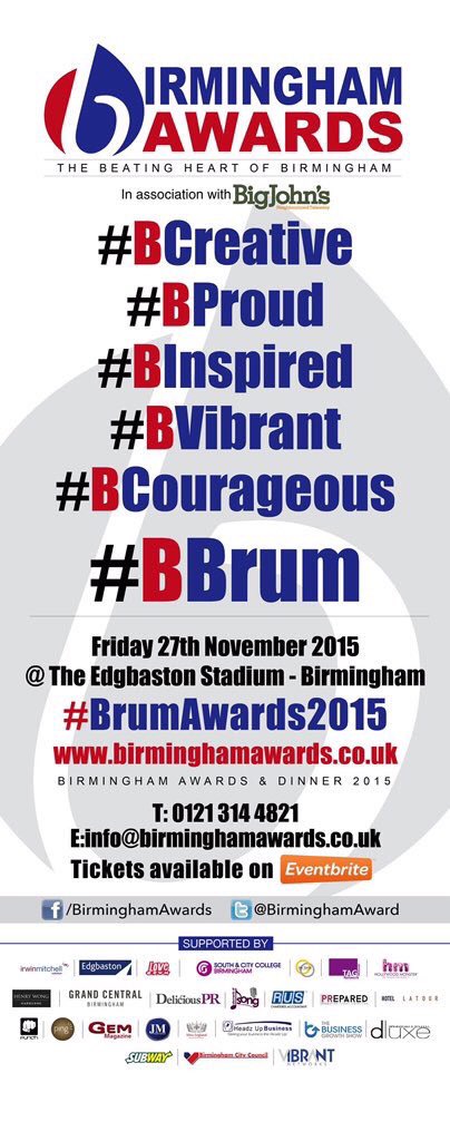 BirminghamAward's tweet photo. Vote for 'Businesswoman of the Year' @BirminghamAward #BProud  #BrumAwards2015 https://t.co/Sm4Rvo2dlZ @Natmurison https://t.co/qUVlgXn1hD