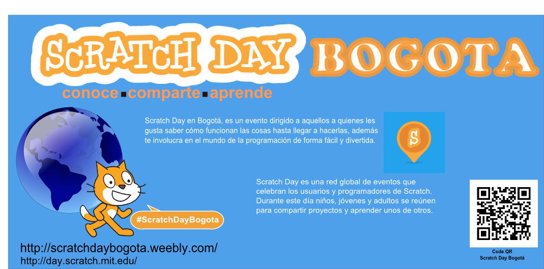 Javiertecteos's tweet photo. mini #ScratchDayBogota y lanzamiento oficial de #ScratchColombia en #RPFEST los dias 27 y 28 de octubre en @usbbog https://t.co/aq850qJajx