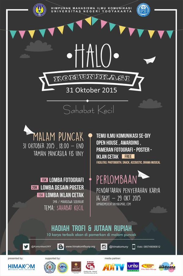Halo Komunikasi UNY Tema " Sahabat Kecil "  Lomba Fotografi, Iklan Cetak &amp; Poster bantu share ya min <a href="/SMA_BUMA/">SMA NEGERI 1 PLERET</a>