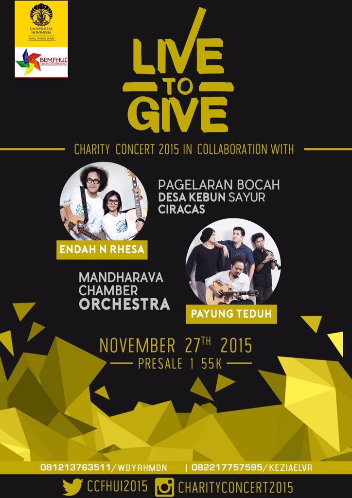Purchase our Presale I Ticket for 55K, the profit will be 100% donated to Rumah Belajar Matalangi, Ciracas