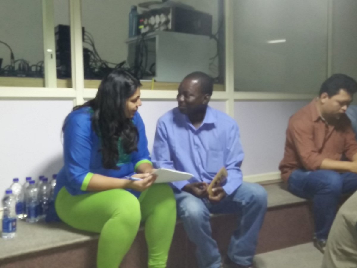 FoElephants's tweet photo. Pre talk preparation - Mr. Hema Emmanuel in conversation with our MC - Ms.Shilpa,  for today's programme https://t.co/0cRHDQLKqZ