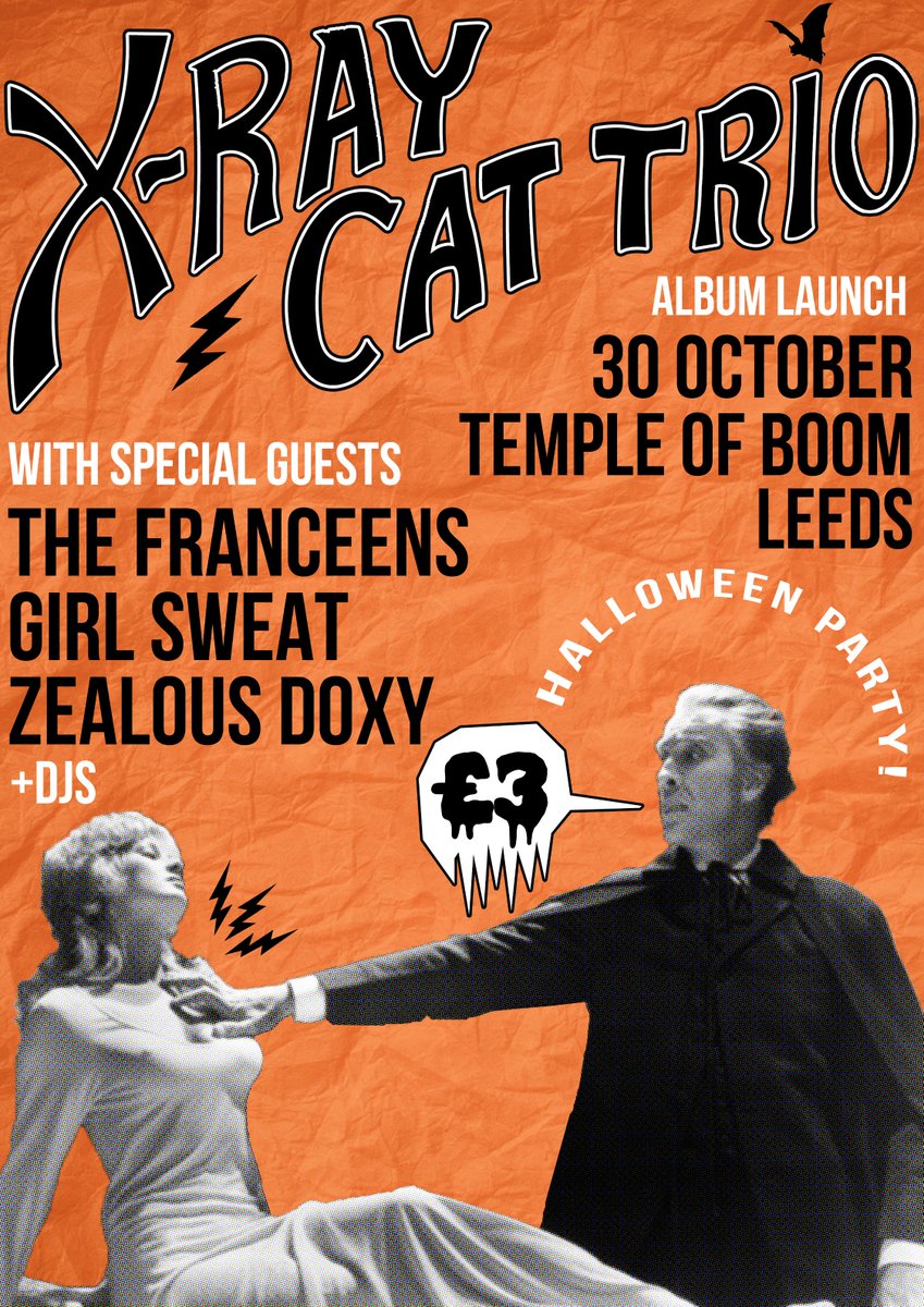 thexraycat's tweet photo. @BBCIntroWY @alanraw Played us &amp; named Friday's album launch 'gig of the week' #leeds #halloween @ZealousDoxy https://t.co/u6ykWOJ5Tj