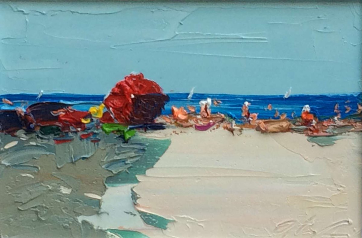 Calandra_Arte's tweet photo. Agostino Veroni Spiaggia cm 20x30 olio su tela https://t.co/fYMBCduaSv