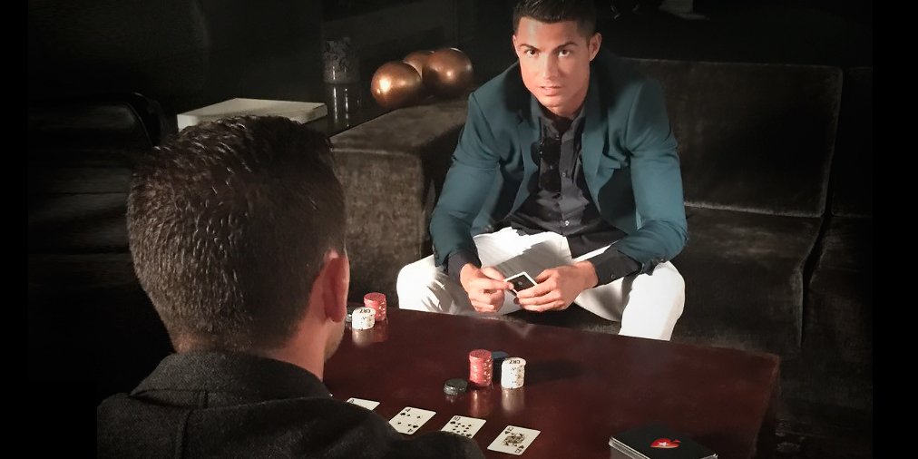 Cristiano's tweet photo. Playing poker with my friend Ricardo https://t.co/EahcAxdJ0m