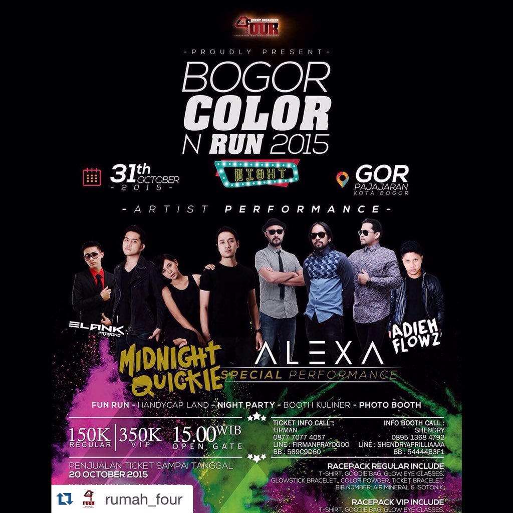Pada nungguin pemenangnya yah? Kita udah punya loh 3 orang yg beruntung #tiketgratis #BOGORCOLORNRUN2015 :)