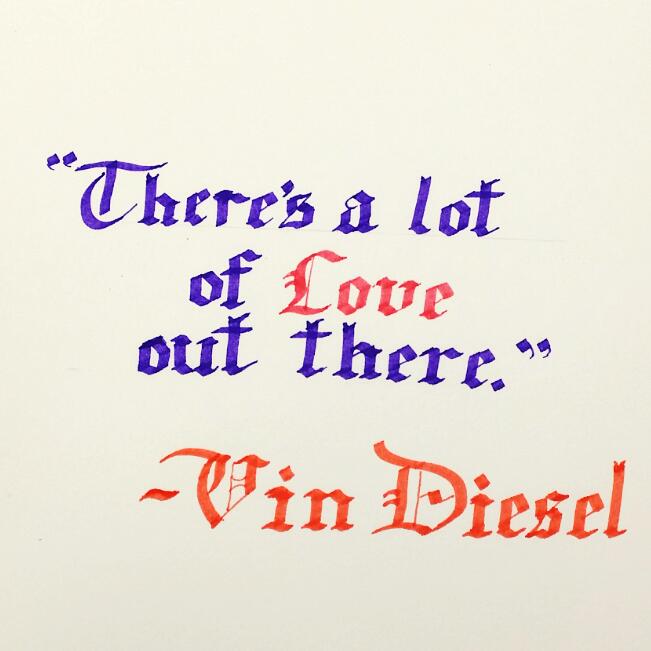 SakshiNash's tweet photo. Cant wait to go watch #TheLastWitchHunter ! Love this man! π #VinDiesel
#100DaysOfCalligraphy #Day6 https://t.co/Ll1Tv7xdDQ