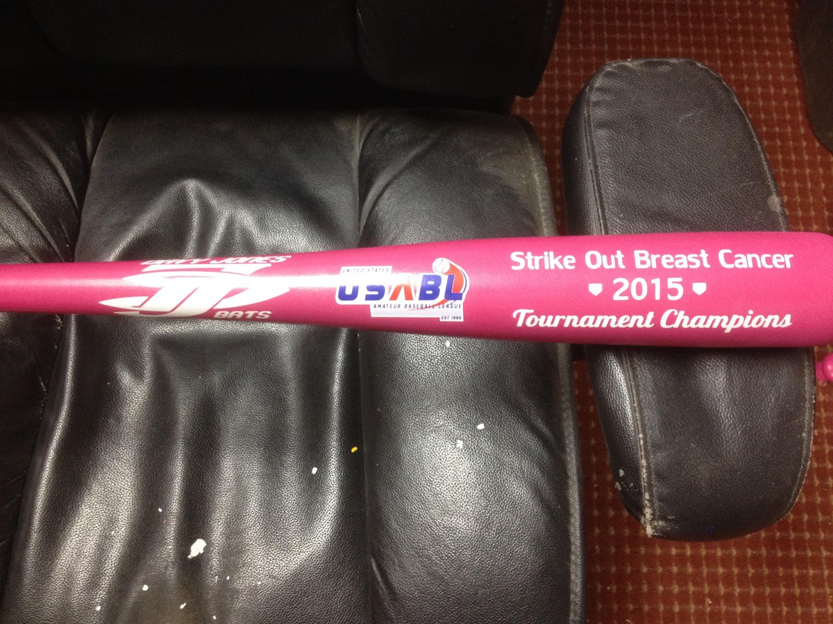 USABL1's tweet photo. @DJWOODBATS supplying another awesome championship bat for the Strike Out Breast Cancer Tourney Today. https://t.co/6fEt4n2ouo