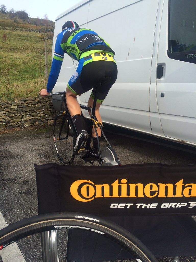 SportGrubCT's tweet photo. Warm up for #nathillclimb for our Adam. Tyre of choice is the @ContiTyres Podium TT. Hopefully an omen there. https://t.co/FXlP7BVta1