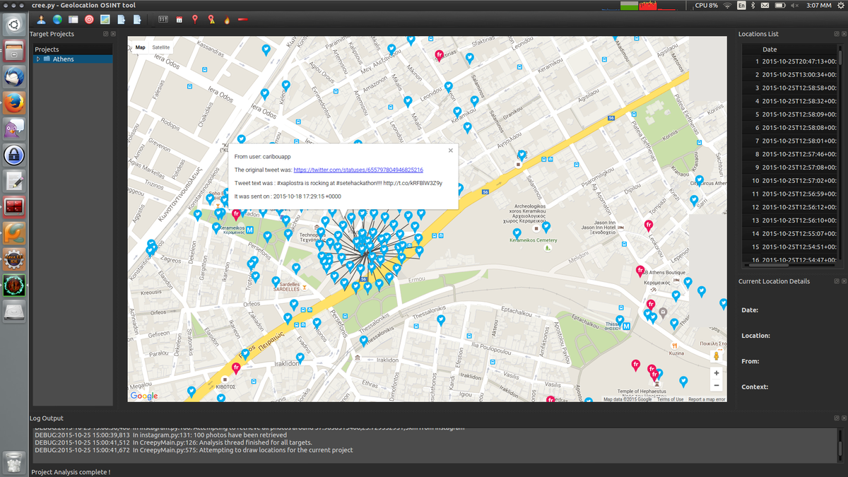 ilektrojohn's tweet photo. cree.py v1.4.1 : place based project around central Athens https://t.co/5qTePMeRB8