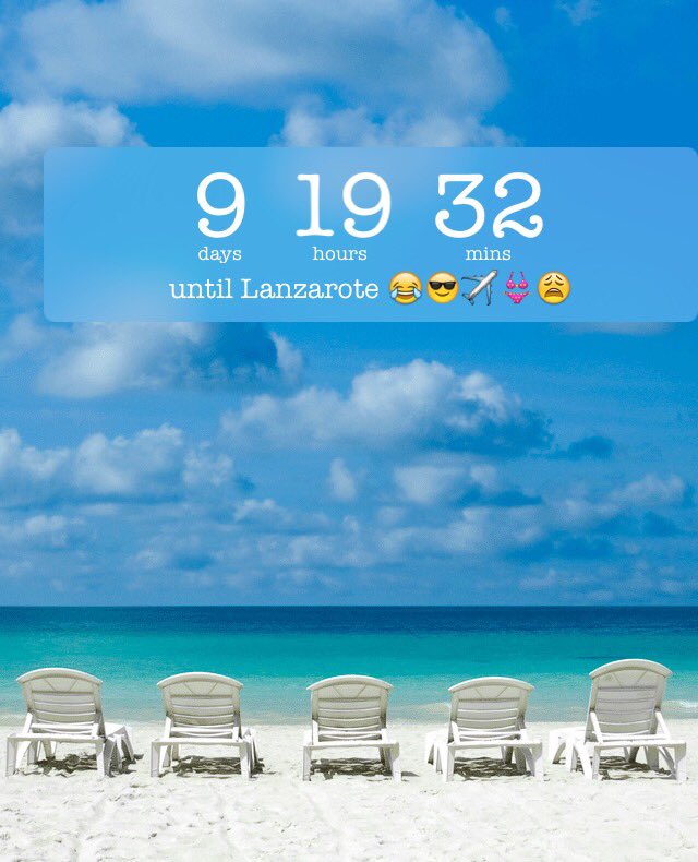ClaireCutch's tweet photo. Single figures.. 9 days!! The excitement is unreal.. ☀️😄😎✈️👙 #holidays #lanzarote #cantwait #sickwithexcitement https://t.co/1cbumpD5Sa