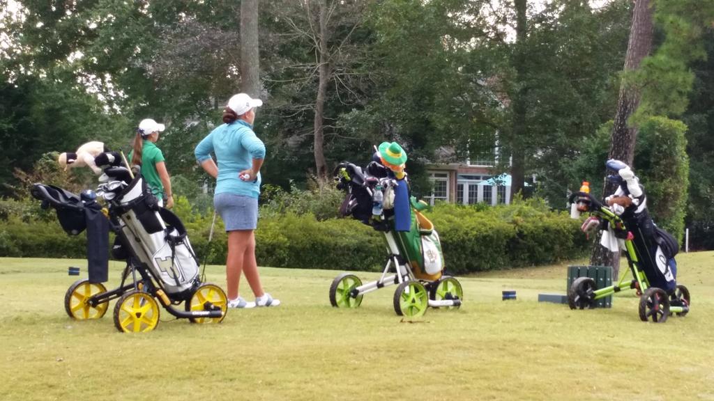 UNCWAthletics's tweet photo. Freshman Elinoora Moisio waits on the No. 8 tee during final round play of The Landfall Tradition. #LT2015 https://t.co/UuuvCVCmlc