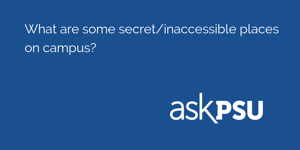 AskPSU's tweet photo. What are some secret/inaccessible places on campus?

Learn here: https://t.co/wMMwdaGu9p https://t.co/8amQSil0IJ
