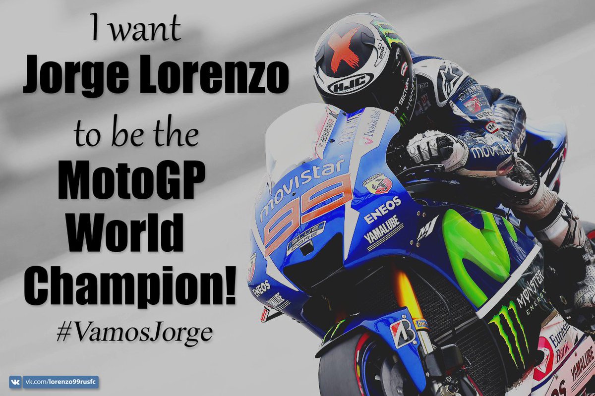 JL99rusfanclub's tweet photo. I want Jorge @Lorenzo99 to be the #MotoGP World Champion. And you? 
#JorgeLorenzo #OneFinalOneDream #VamosJorge https://t.co/L3m9gOLt6h