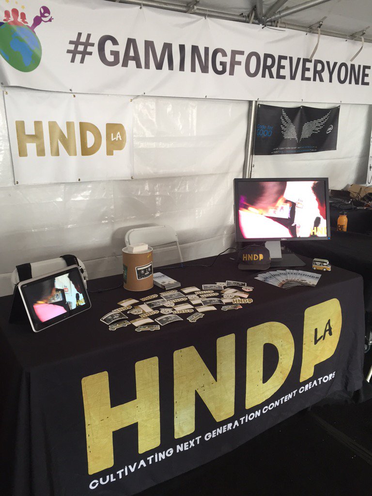 HNDPLA's tweet photo. Day 3 @IndieCade in @intel #GamingForEveryone booth. HNDP bringing game design programs to LA youth @LAMayorsOffice https://t.co/U9rPOHdwmD