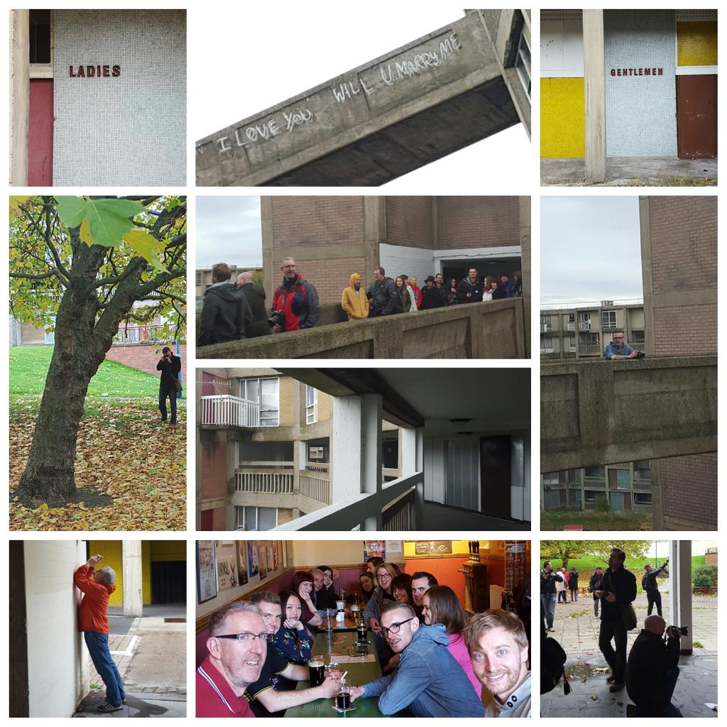 InstameetSheff's tweet photo. A whopping 27 turnout yesterdays photowalk: exploring the brutal beauty, and the reality, of #parkhillflats https://t.co/e6gcFu4sAF