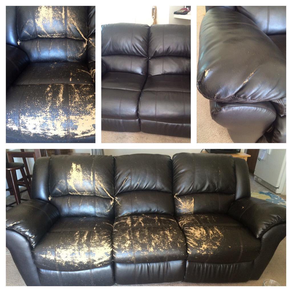 Here's my 2 year old <a href="/LivingSpaces/">Living Spaces</a> couch. Their customer service won't return my emails or calls. Thanks for nothing