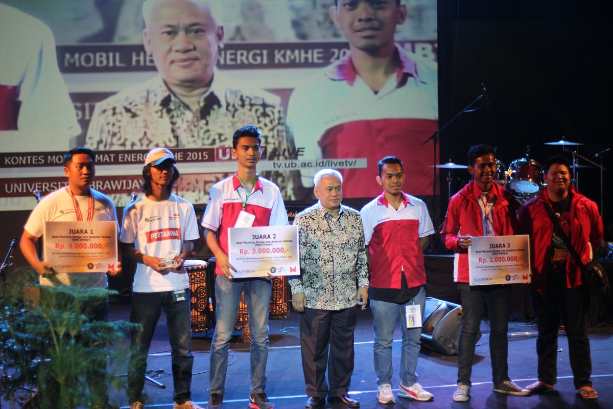 KMHE2015's tweet photo. Best Design Award
juara 1 Nakoela Hore - UI 
juara 2 Wasaka Team - Univ. Lambung Mangkurat
juara 3 Semar Proto - UGM https://t.co/v1TT2JFxyF